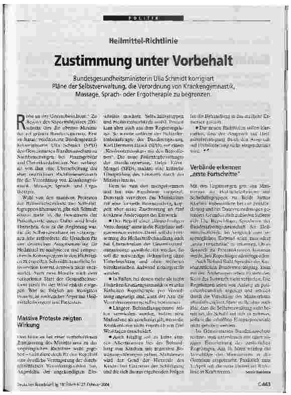 Vorschauseite 1: Zustimmung unter Vorbehalt