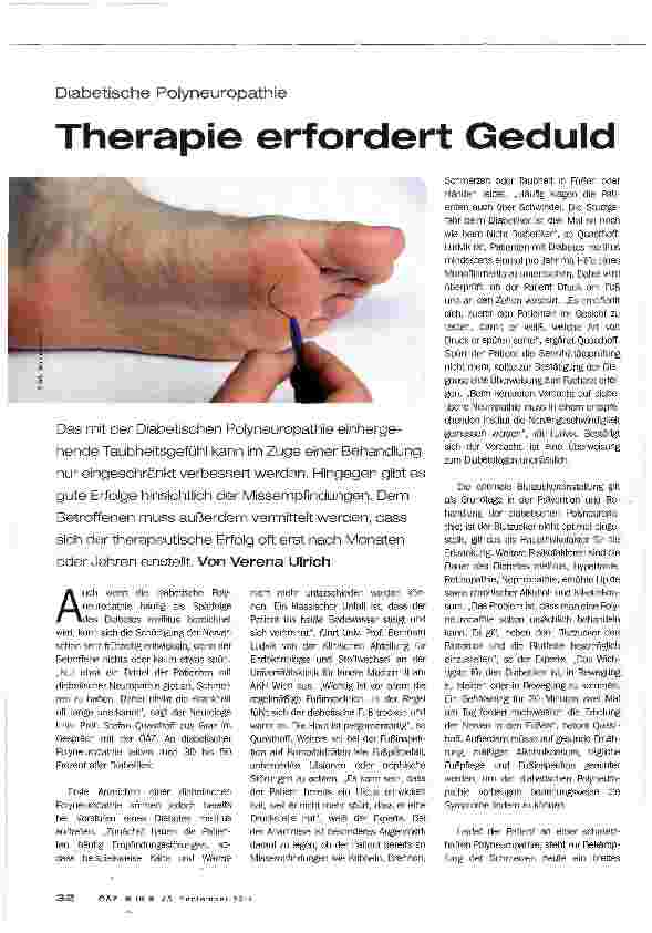 Vorschauseite 1: Therapie erfordert Geduld