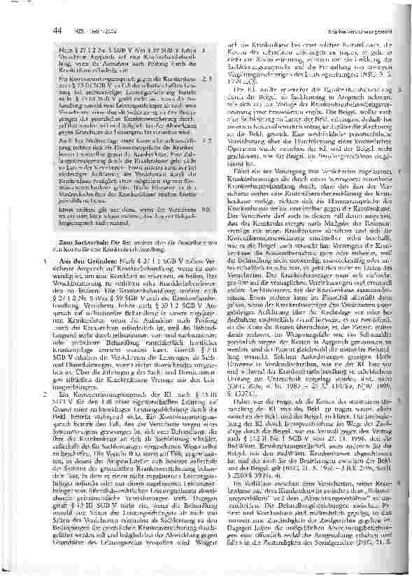 Vorschauseite 2: Inanspruchnahme des Versicherten durch ein Krankenhaus LSG RhPf., Urt. v. 6.2.2003