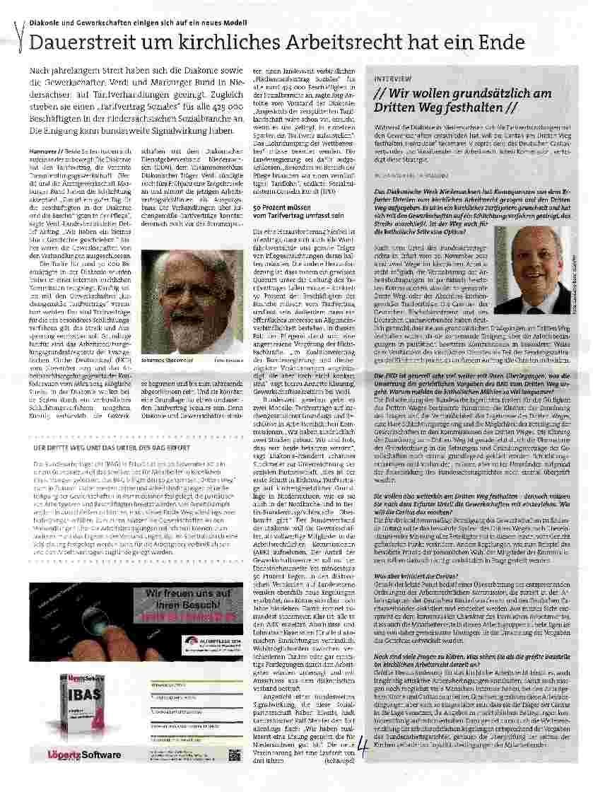 Vorschauseite 1: Dauerstreit um kirchliches Arbeitsrecht hat ein Ende