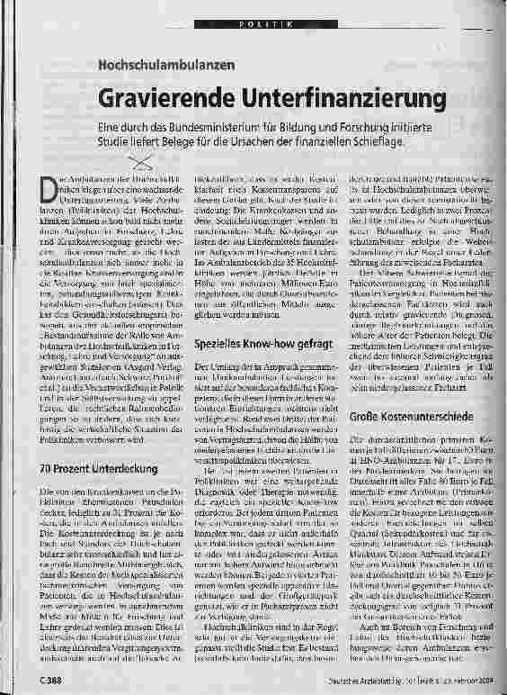 Vorschauseite 1: Gravierende Unterfinanzierung