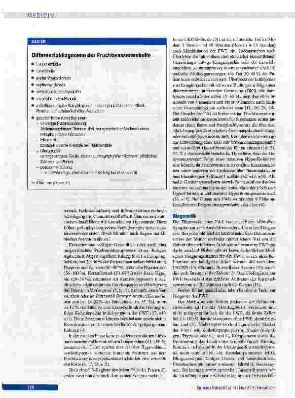 Vorschauseite 3: Fruchtwasserembolie - eine interdisziplinäre Herausforderung