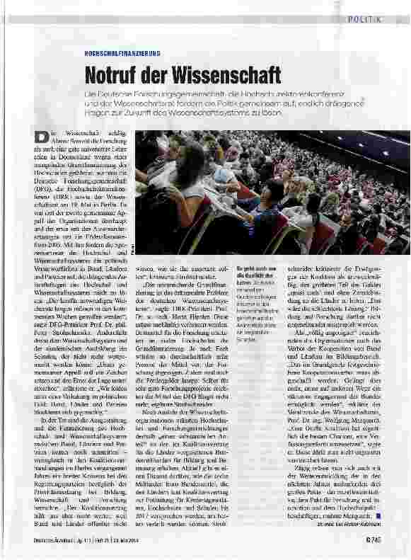 Vorschauseite 1: Notruf der Wissenschaft