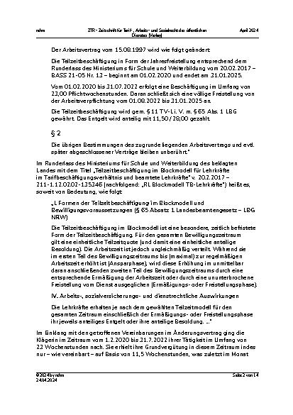 Vorschauseite 2: Höhe des Anspruchs auf Corona-Sonderzahlung in der Ansparphase einer Block-Teilzeit