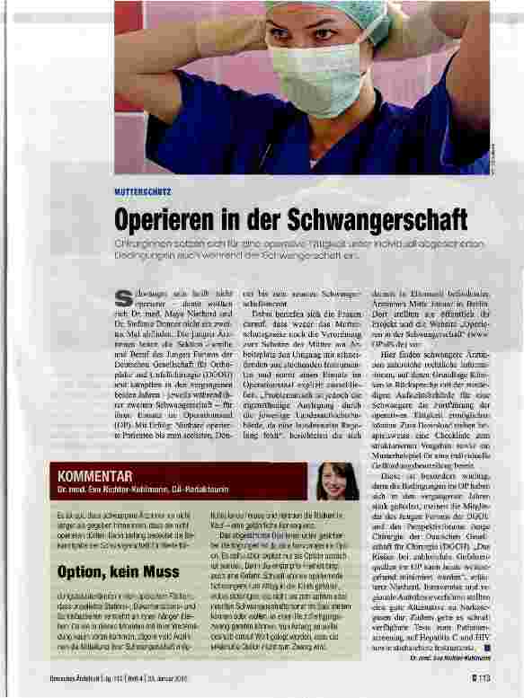 Vorschauseite 1: Operieren in der Schwangerschaft