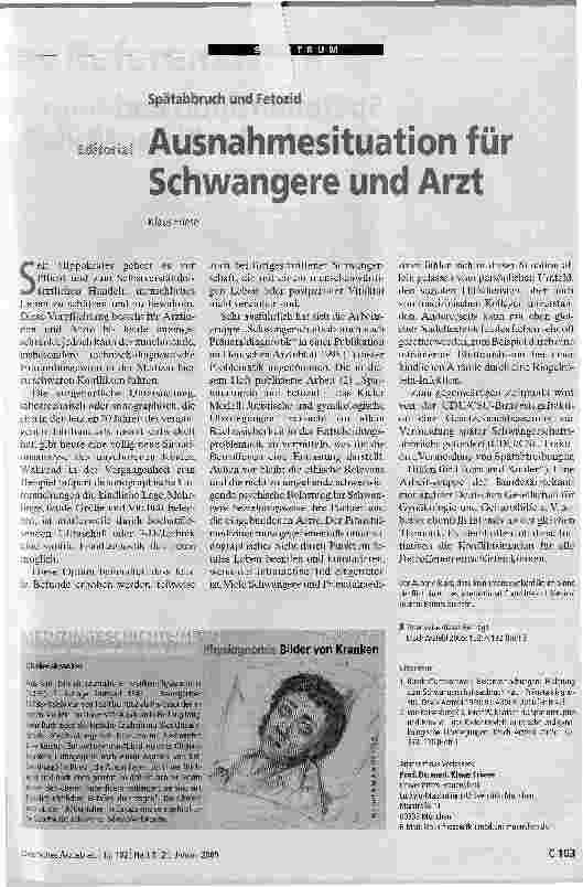 Vorschauseite 1: Ausnahmesituation für Schwangere und ArztSpätabbruch und Fetozid
