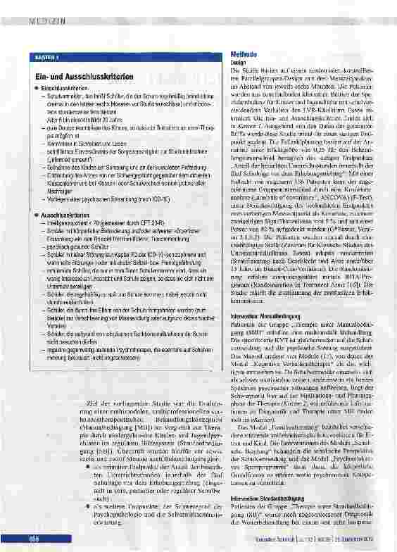 Vorschauseite 2: Therapie von Schulvermeidern mit psychiatrischen Erkrankungen