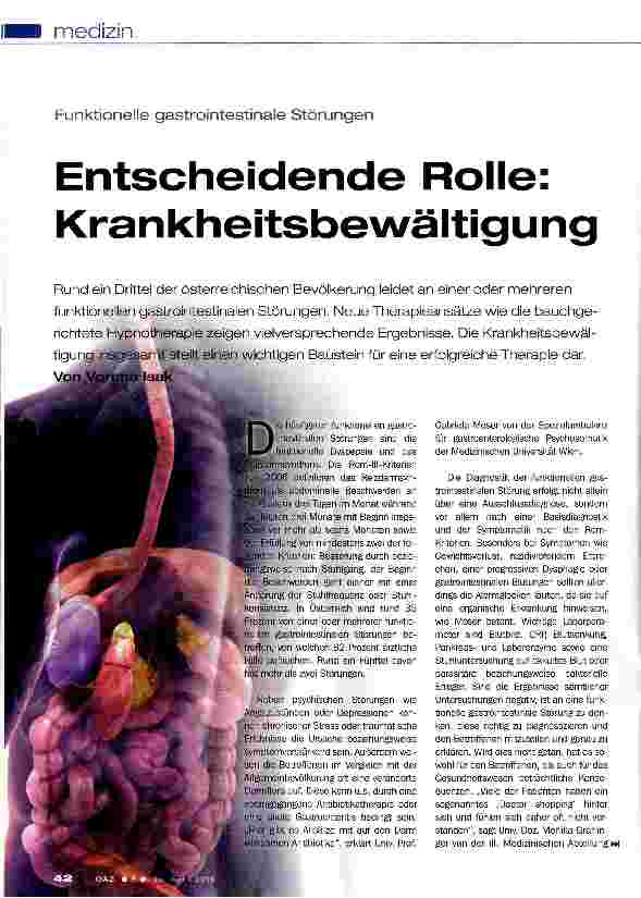 Vorschauseite 1: Entscheidende Rolle: Krankheitsbewältigung