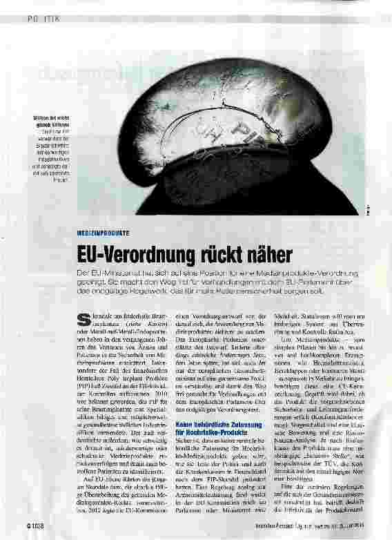 Vorschauseite 1: EU-Verordnung rückt näher