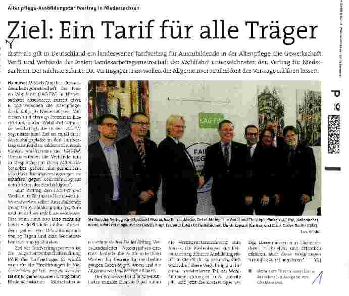 Vorschauseite 1: Ziel: Ein Tarif für alle Träger