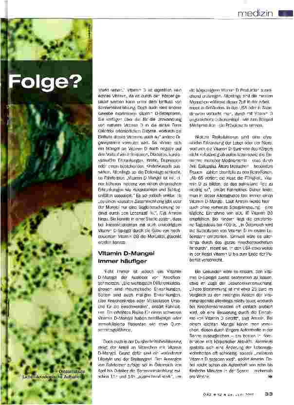 Vorschauseite 2: Knochenschmerzen als Folge?