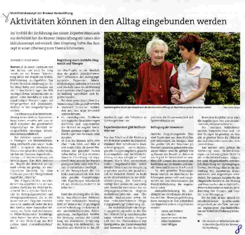 Vorschauseite 1: Aktivitäten können in den Alltag eingebunden werden