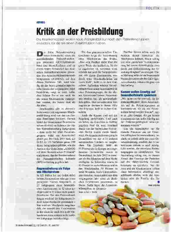Vorschauseite 1: Kritik an der Preisbildung