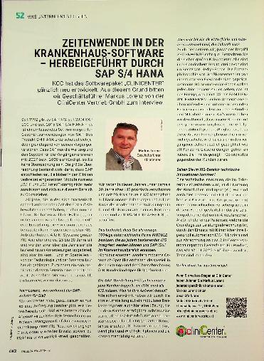 Vorschauseite 1: Zeitenwende in der Krankenhaus-Software herbeigeführt durch SAP S/4 HANA