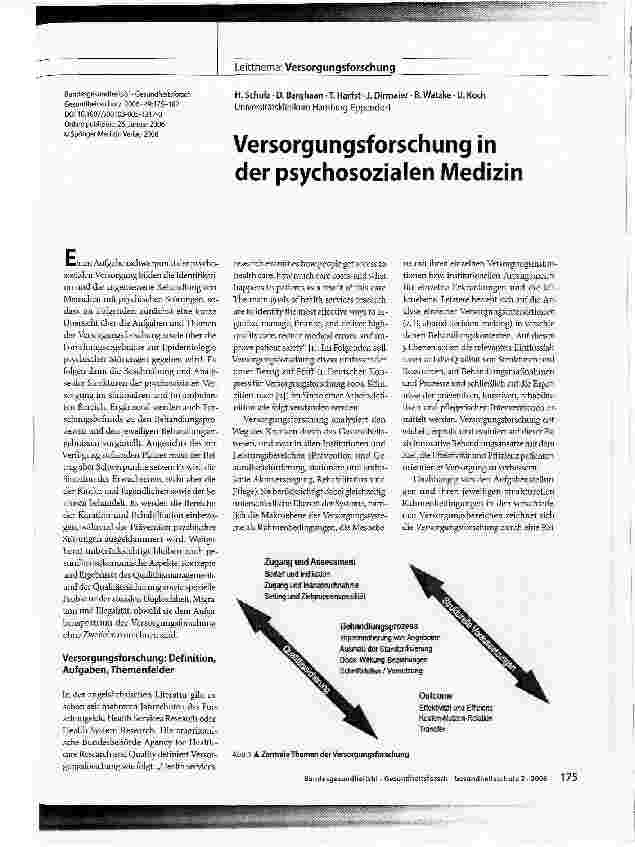 Vorschauseite 1: Versorgungsforschung in der psychosozialen Medizin