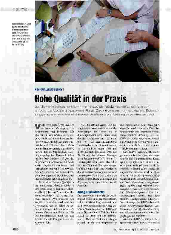 Vorschauseite 1: Hohe Qualität in der Praxis