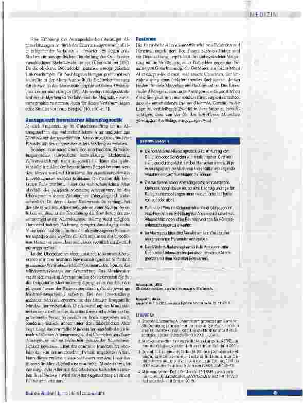 Vorschauseite 6: Forensische Altersdiagnostik