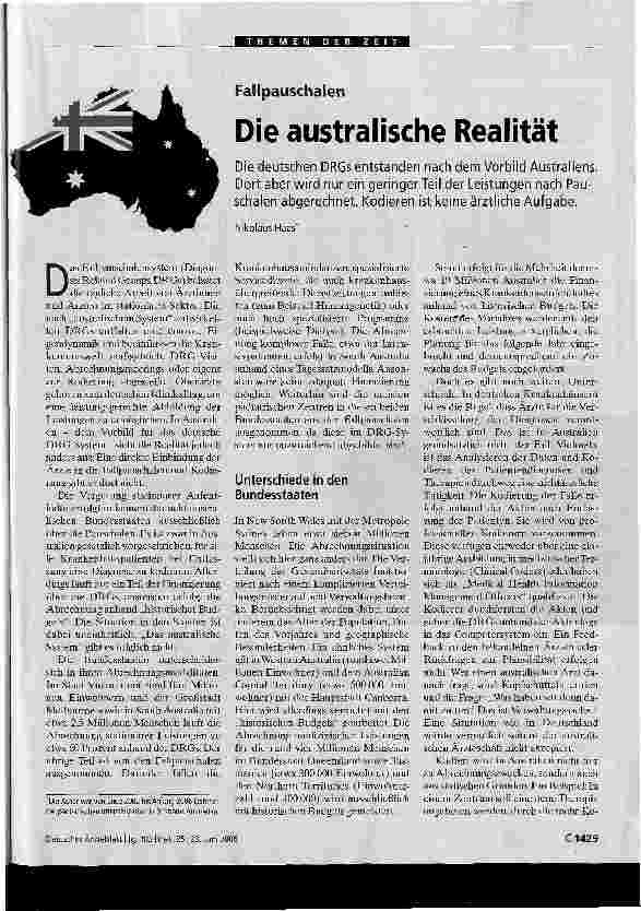 Vorschauseite 1: Die australische Realität
