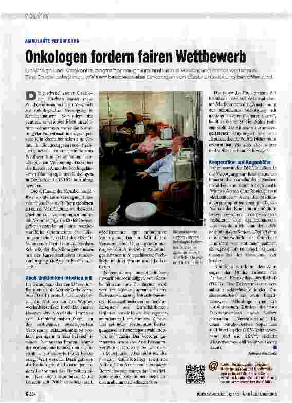 Vorschauseite 1: Onkologen fordern fairen Wettbewerb