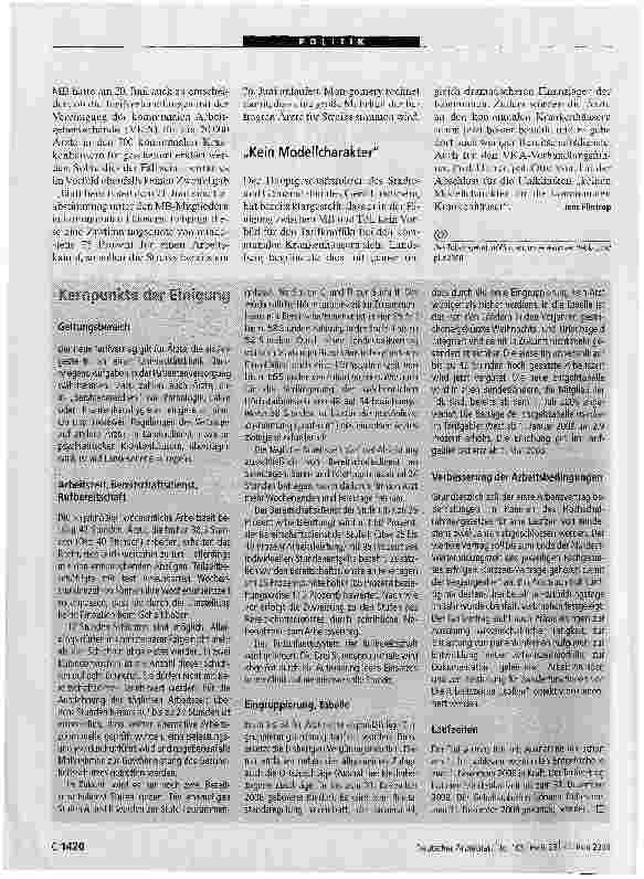 Vorschauseite 2: Tarifabschluss der Uniklinikärzte - Kompromiss mit Perspektive