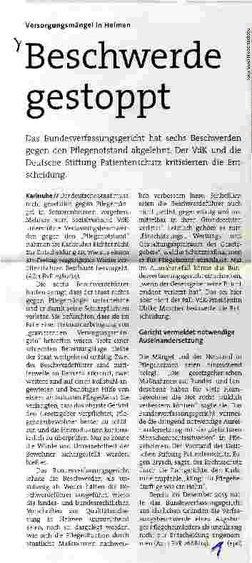 Vorschauseite 1: Beschwerde gestoppt