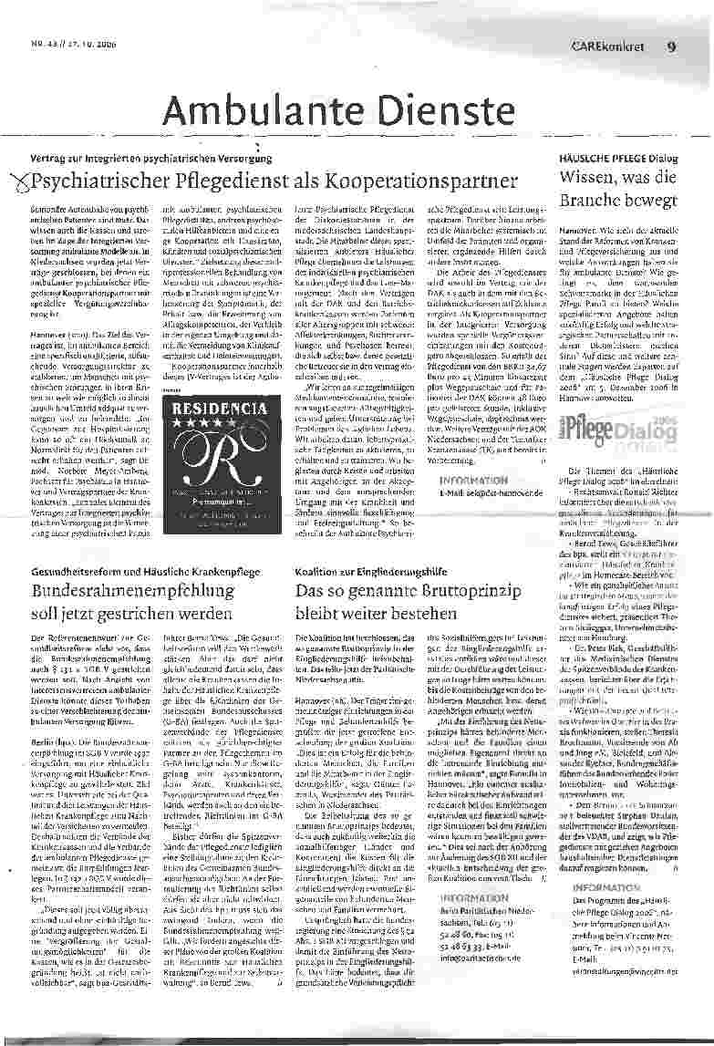 Vorschauseite 1: Psychiatrischer Pflegedienst als Kooperationspartner