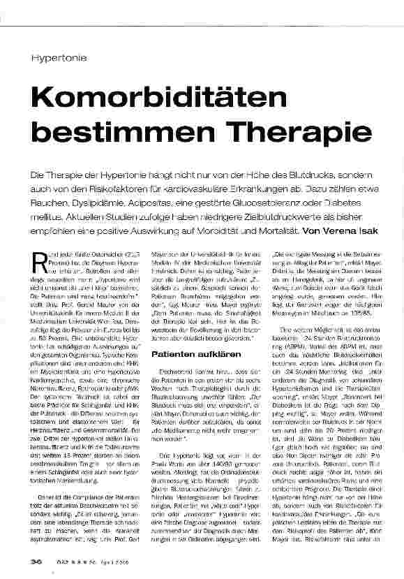 Vorschauseite 1: Komorbiditäten bestimmen Therapie