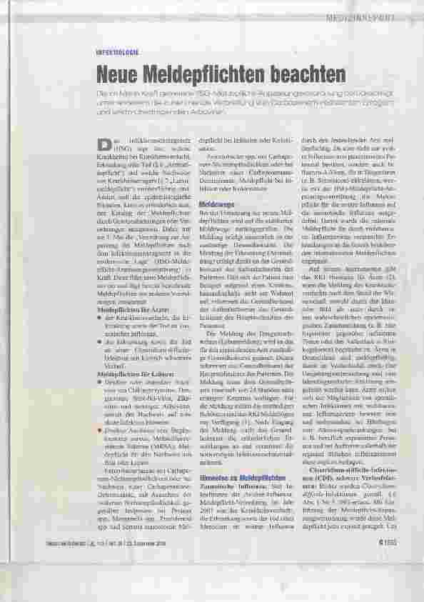 Vorschauseite 1: Neue Meldepflichten beachten