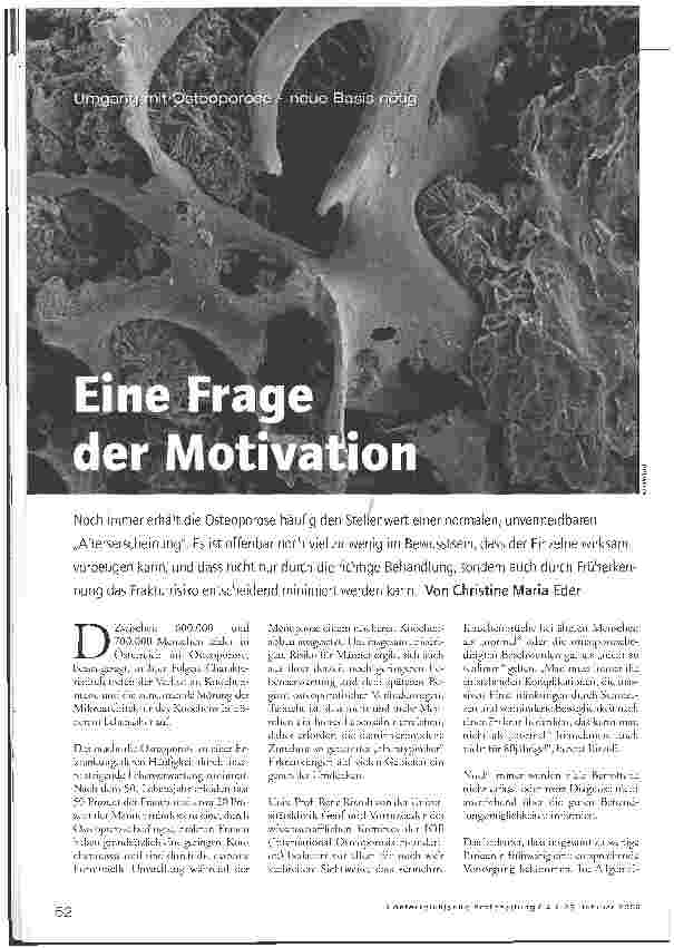 Vorschauseite 1: Osteoporose - Eine Frage der Motivation
