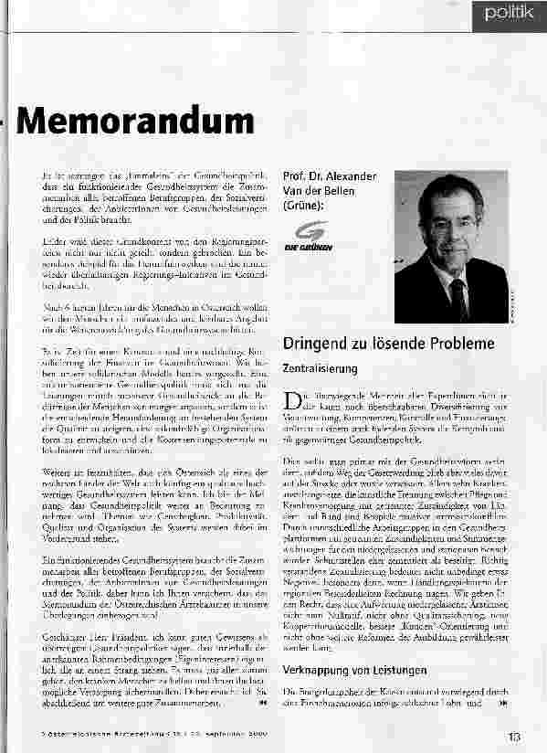 Vorschauseite 2: Antworten auf das ÖÄK- Memorandum