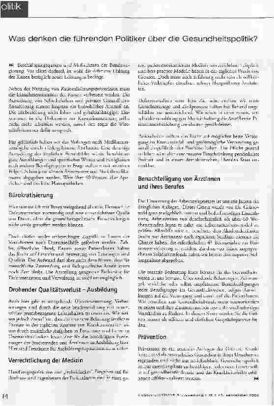 Vorschauseite 3: Antworten auf das ÖÄK- Memorandum