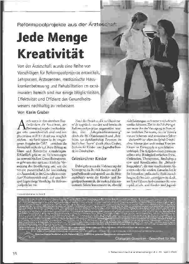 Vorschauseite 1: Reformpoolprojekte aus der Ärzteschaft - Jede Menge Kreativität