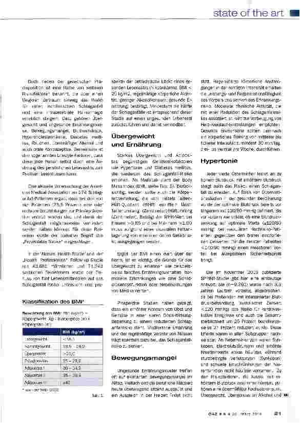 Vorschauseite 2: Primärprävention Schlaganfall
