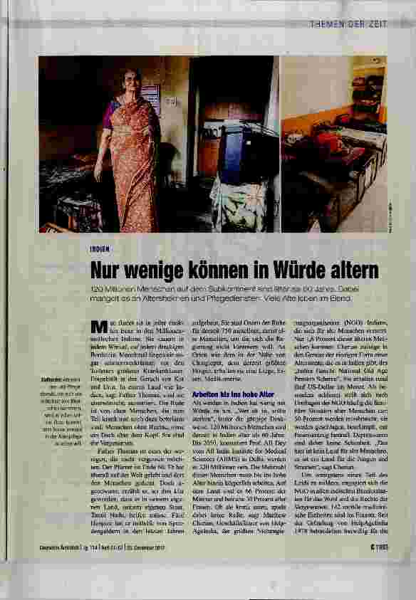 Vorschauseite 1: Nur wenige können in Würde altern