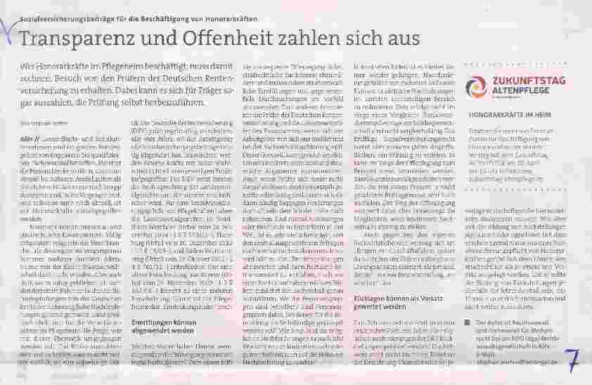 Vorschauseite 1: Transparenz und Offenheit zahlen sich aus