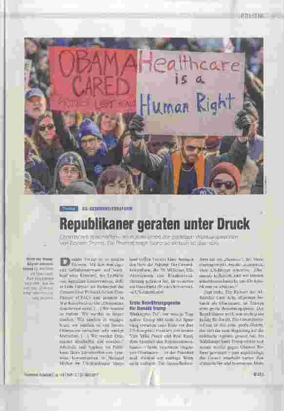Vorschauseite 1: Republikaner geraten unter Druck