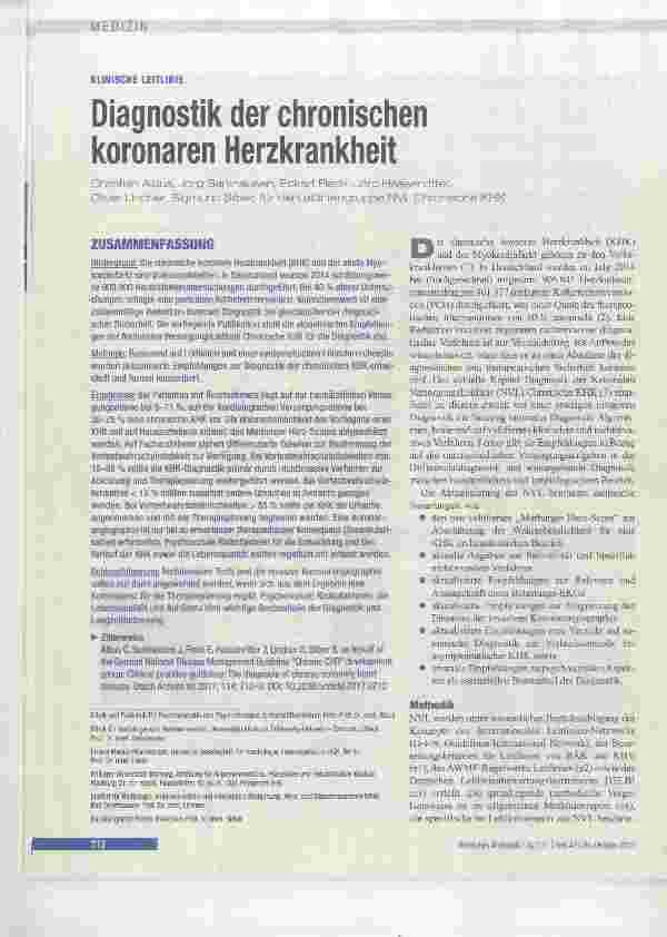 Vorschauseite 1: Diagnostik der chronischen koronaren Herzkrankheit