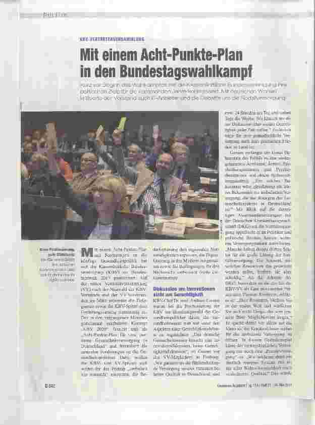 Vorschauseite 1: Mit einem Acht-Punkte-Plan in den Bundestagswahikampf