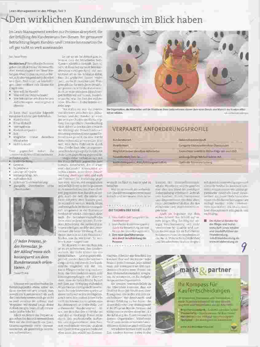 Vorschauseite 1: Lean-Management in der Pflege, Teil 3 Den wirklichen Kundenwunsch im Blick haben