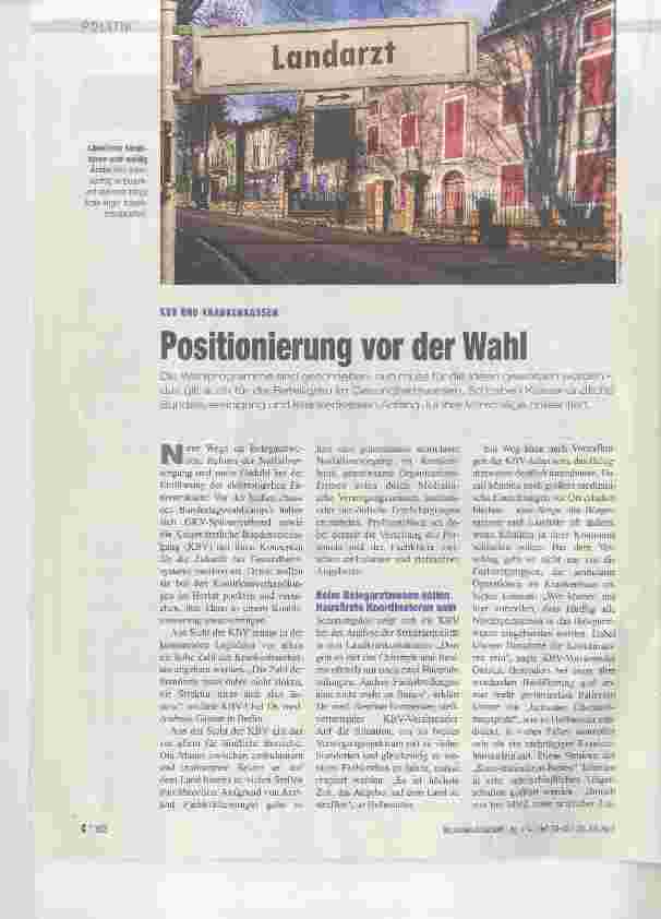 Vorschauseite 1: Positionierung vor der Wahl