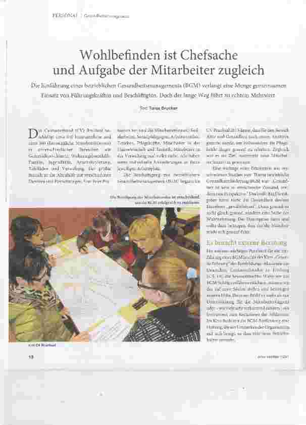Vorschauseite 1: Wohlbefinden ist Chefsache und Aufgabe der Mitarbeiter zugleich