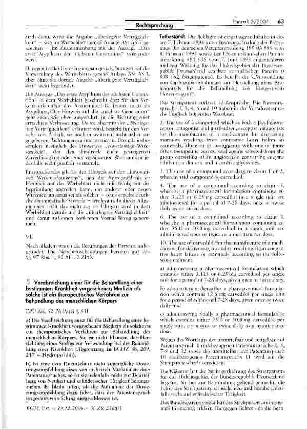 Vorschauseite 1: Verabreichung einer für die Behandlung einer bestimmten Krankheit vorgesehenen Medizin als solche ist ein therapeutisches Verfahren zur Behandlung des menschlichen Körpers