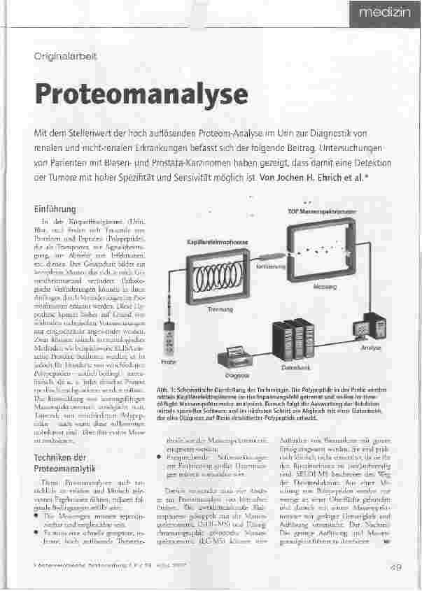Vorschauseite 1: Originalarbeit - Proteomanalyse