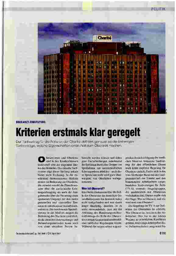 Vorschauseite 1: Kriterien erstmals klar geregelt