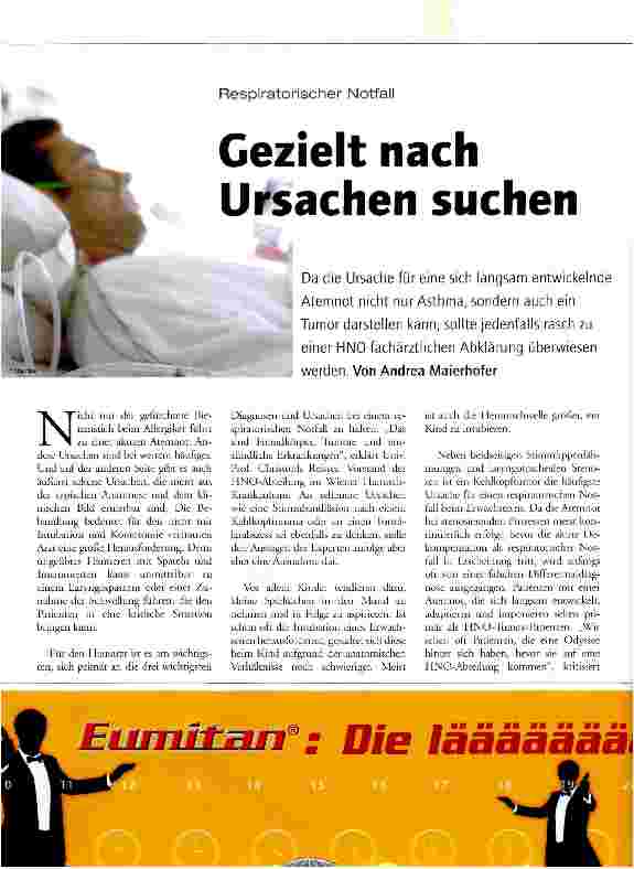 Vorschauseite 1: Respiratorischer Notfall - Gezielt nach Ursachen suchen