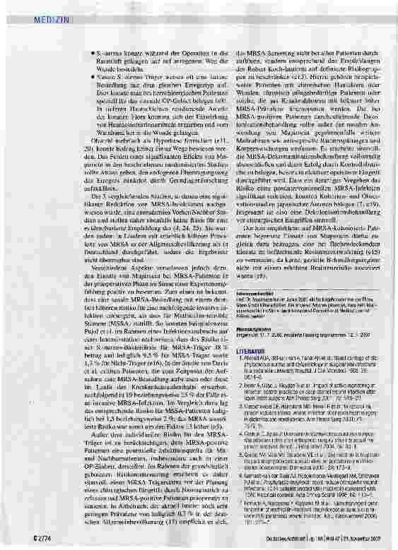 Vorschauseite 4: Präoperative Behandlung mit Mupirocin-Nasensalbe