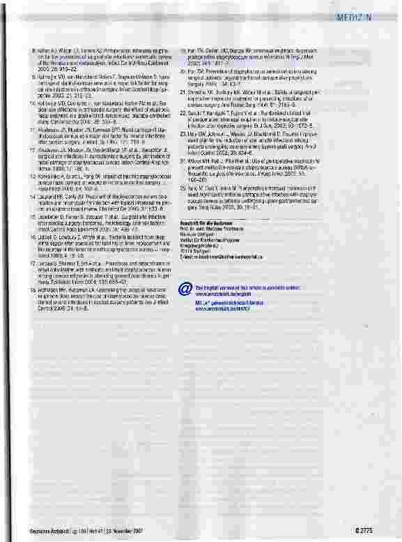 Vorschauseite 5: Präoperative Behandlung mit Mupirocin-Nasensalbe