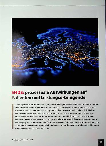 Vorschauseite 1: EHDS: prozessuale Auswirkungen auf Patienten und Leistungserbringende
