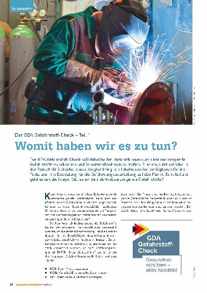 Vorschauseite 1: Der GDA Gefahrstoff-Check – Teil 1. Womit haben wir es zu tun?