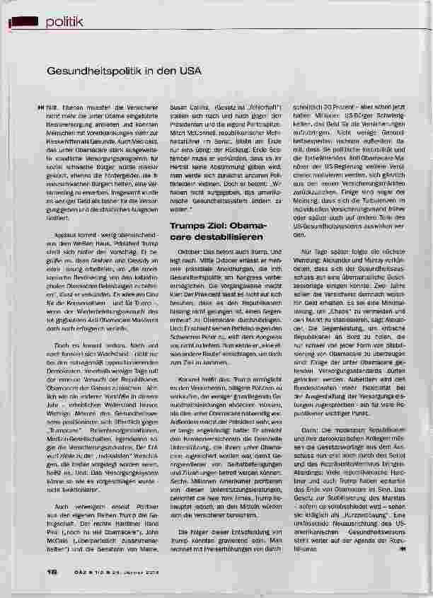 Vorschauseite 3: Gezerre um Obamacare geht weiter